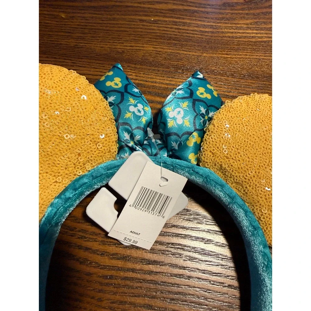 New Disney Parks Epcot Pavillion Limencello Saluti Minnie Ears Sequined Headband